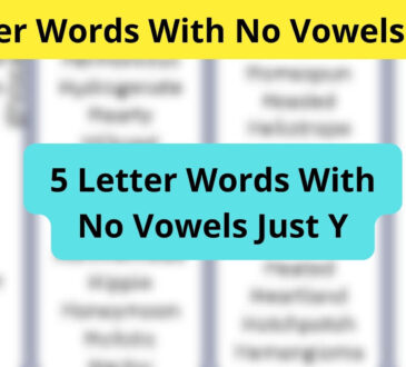 5 Letter Words With No Vowels Just Y