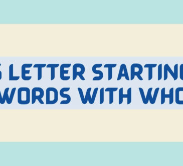 5 Letter Starting Words With Who