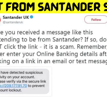 Text From Santander Scam